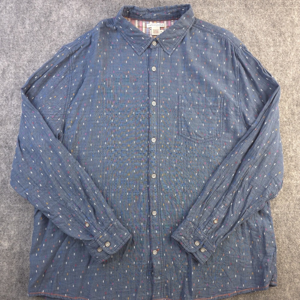 Carbon 2 Cobalt Shirt XL Long Sleeve Blue Multicolor Geometric Candy Button Down